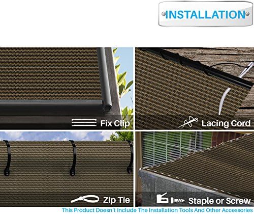 Patio 8' x 15' Sun Shade Fabric Roll 6/8/12 FT Shade Cloth for Patio,...