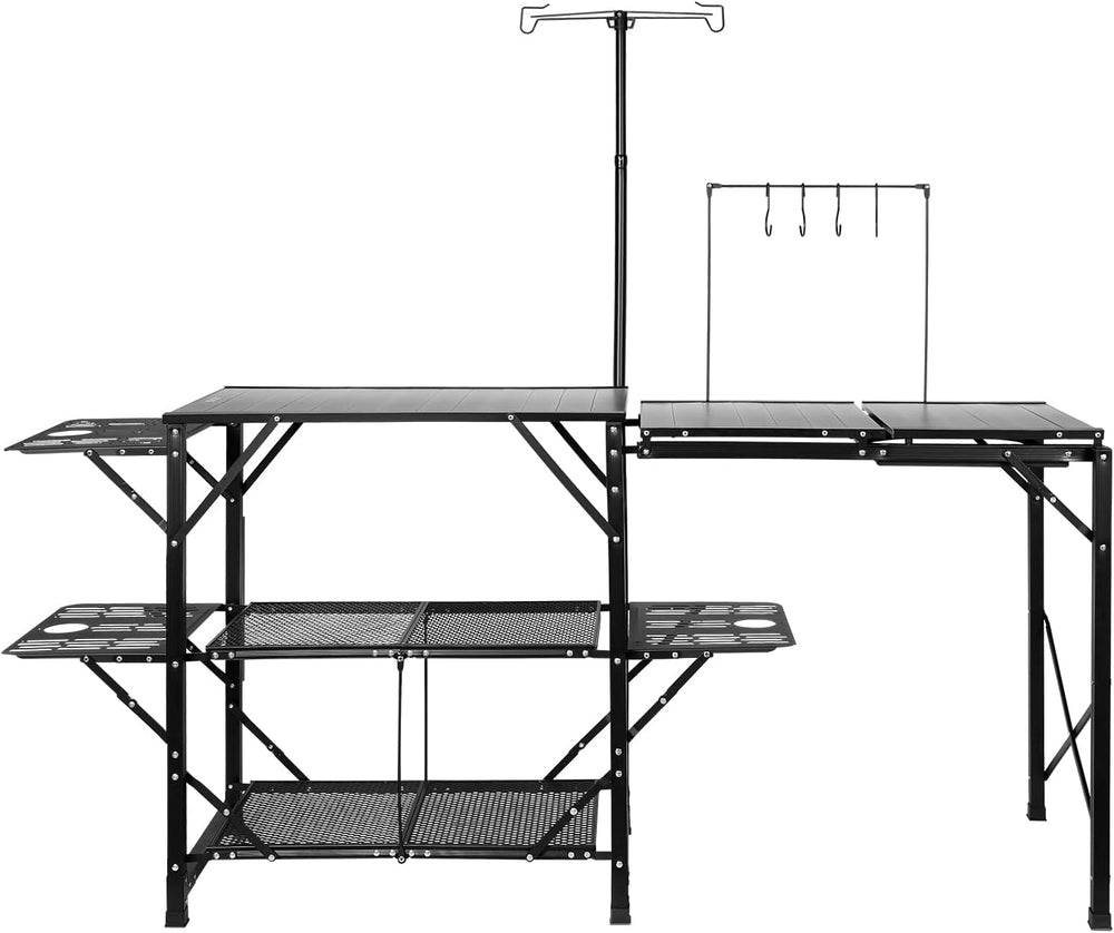 VEVOR Camping Kitchen Table with Sink, Aluminum Folding Portable Outdoor Cook...
