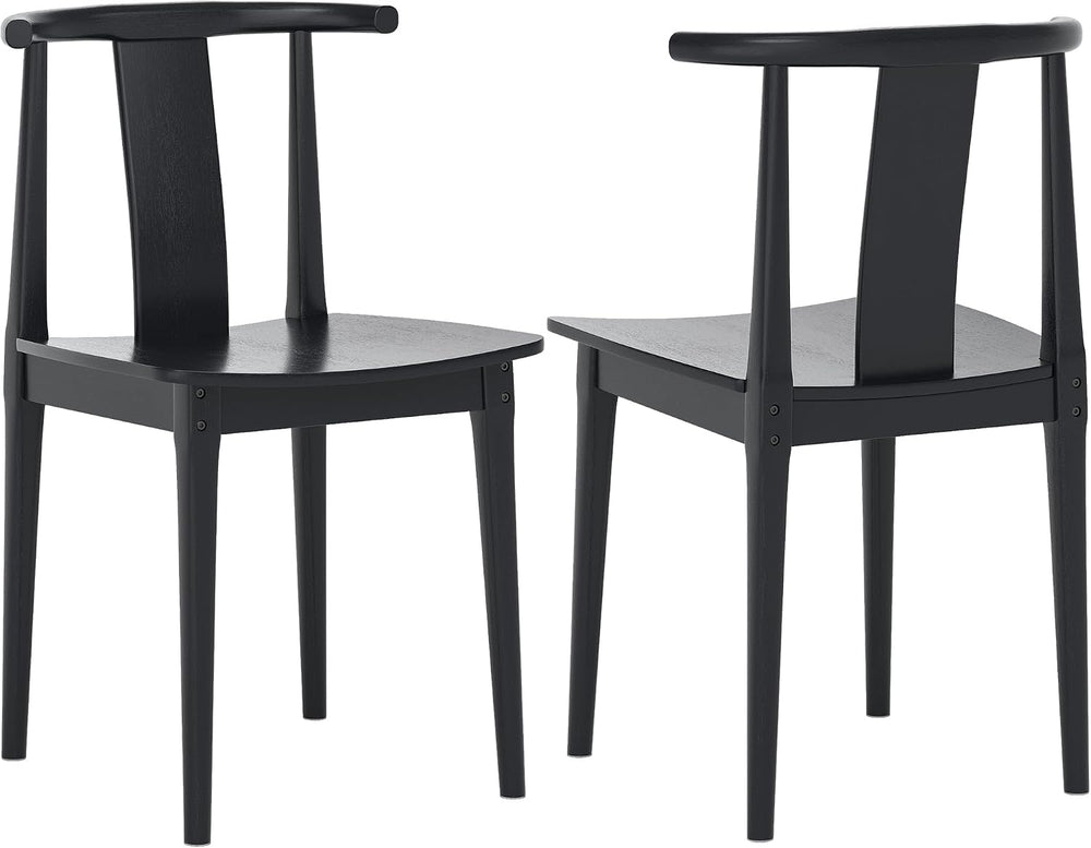 Wood Dining Room Chairs Set of 2 Black