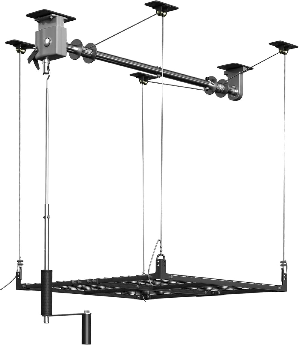 Overhead Garage Storage Rack,4x4FT Garage Ceiling Storage Racks,Lift Storage ...