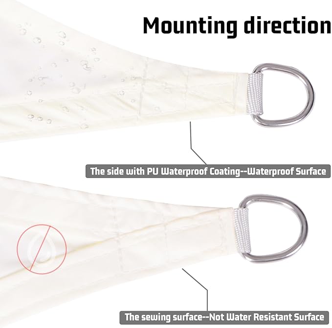 LOVE STORY Triangle 13'x13'x13' Waterproof Sun Shade Sail Canopy ...