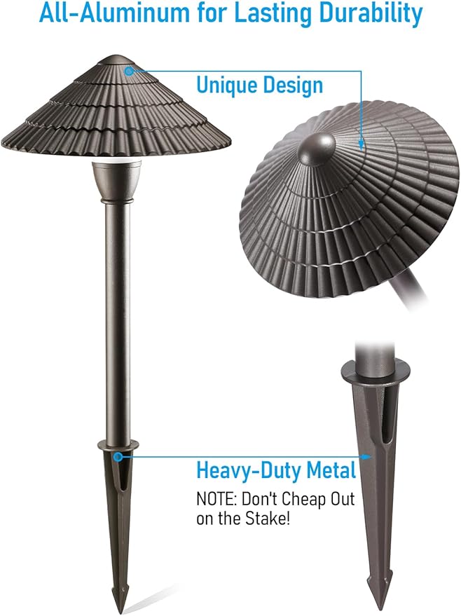LEONLITE Low Voltage Landscape Lights, 3W 12V Pathway Lighting Wired, IP65 Wa...