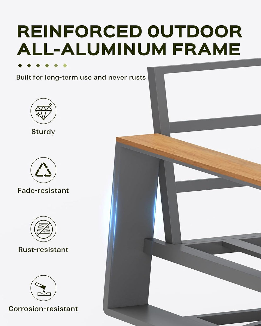 Vexwalx Aluminum Luxury Outdoor Swivel Patio Chairs with Table Set, Oversized...