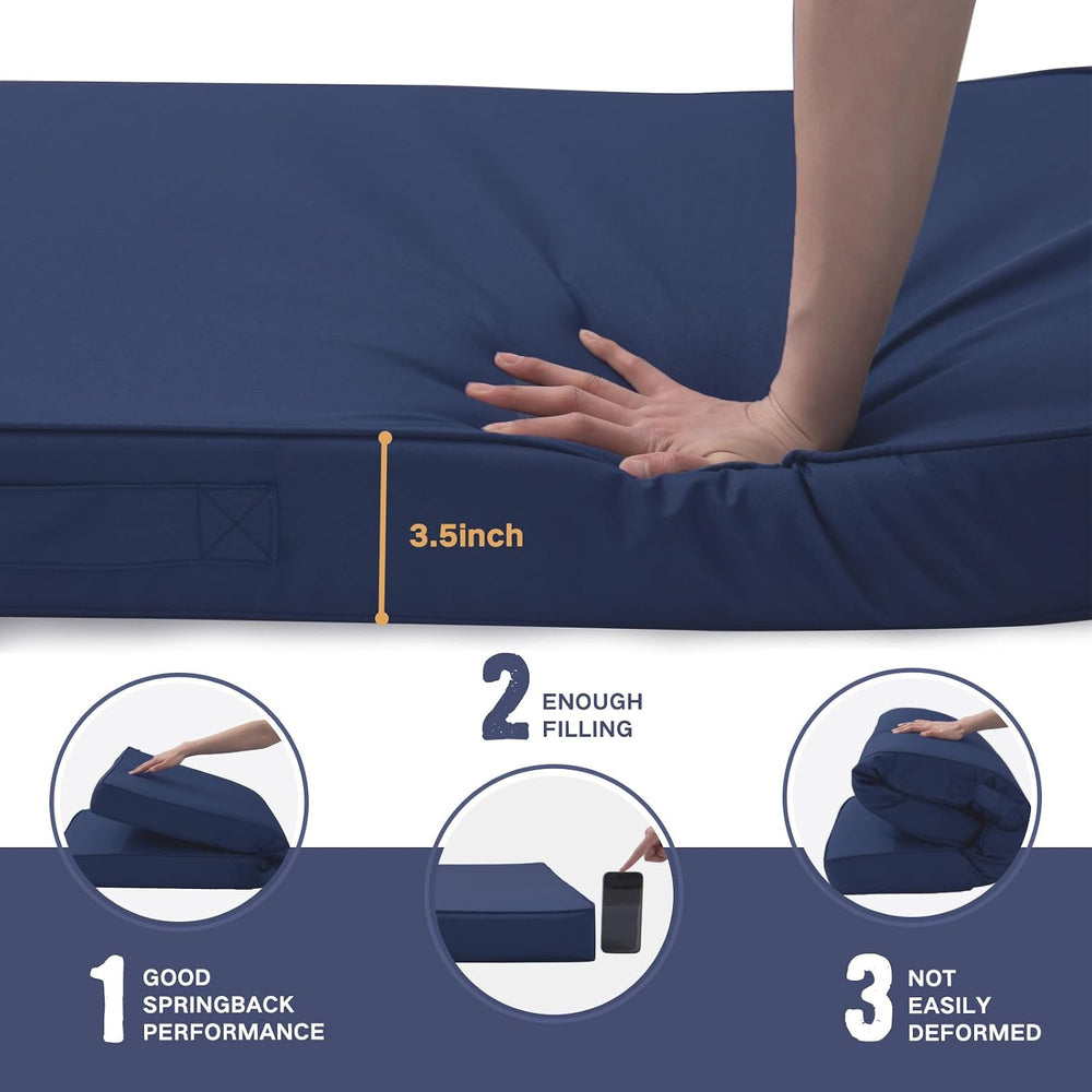 Outdoor Bench Cushion Waterproof with Memory Foam,Patio Bench Cushions for Ou...