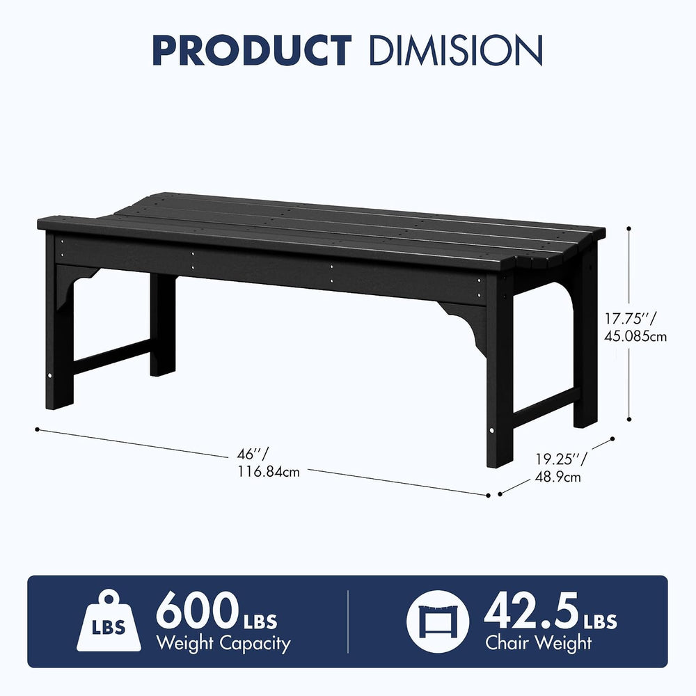 Westin Outdoors Malibu WO 48" Length Backless Poly Wood Outdoor/Garden B...