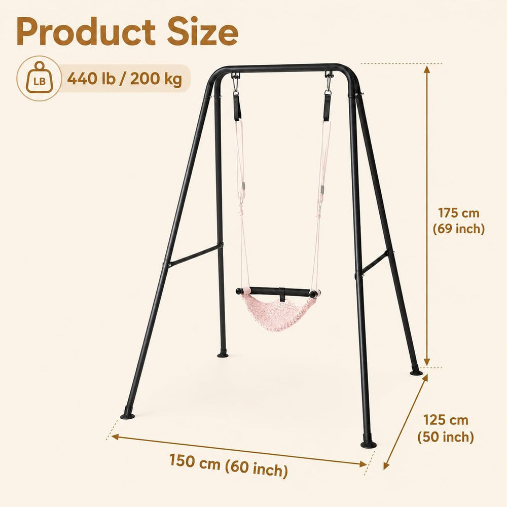 Hi-Na 440 lbs Hammock Chair Stand, Heavy Duty Foldable Swing Stand Frame, Ste...
