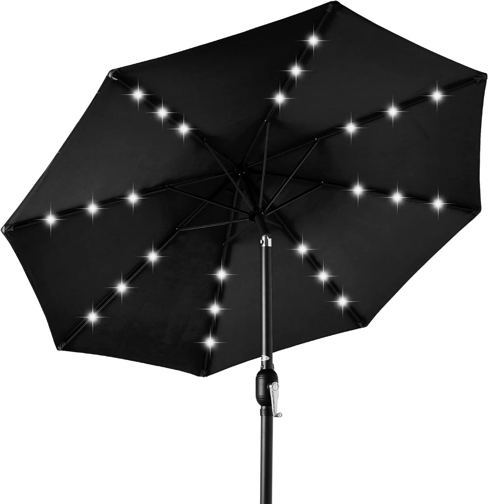 Best Choice Products 10ft Solar Polyester LED Lighted Patio Umbrella w/Tilt A...