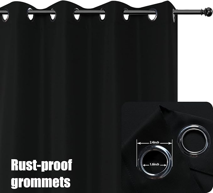 BONZER Waterproof Indoor/Outdoor Curtains for Patio Thick Privacy Grommet Cur...