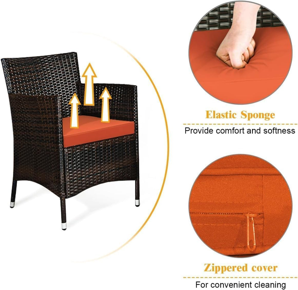 Goplus 4-Piece Rattan Patio Set, Outdoor/Indoor Wicker Conversation Set for P...