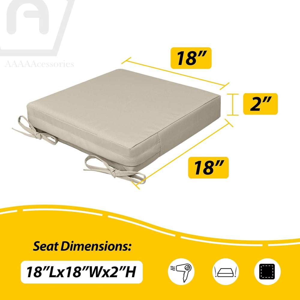 AAAAAcessories Outdoor Chair Cushions, 18 x 18 x 2 inches, Set of 2