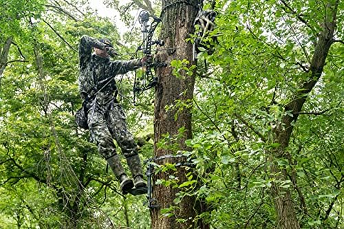 Hawk Full Platform Stand w/Silent Strap Attachment for Deer Hunting, Black