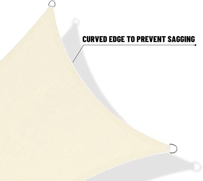 SUNNY GUARD Sun Shade Sail 20' x 23' Rectangle Butter Cream UV Block ...