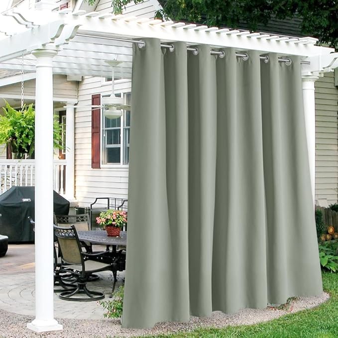 RYB HOME Extra Wide Outdoor Curtains for Patio Waterproof Heavy Duty Thermal ...