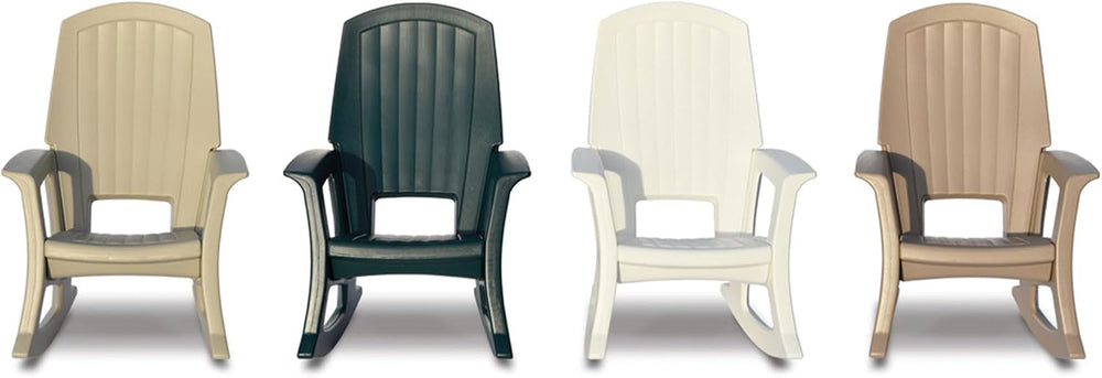 Semco Rockaway Heavy Duty All Weather Rocking Chair, Taupe, 3 Pack