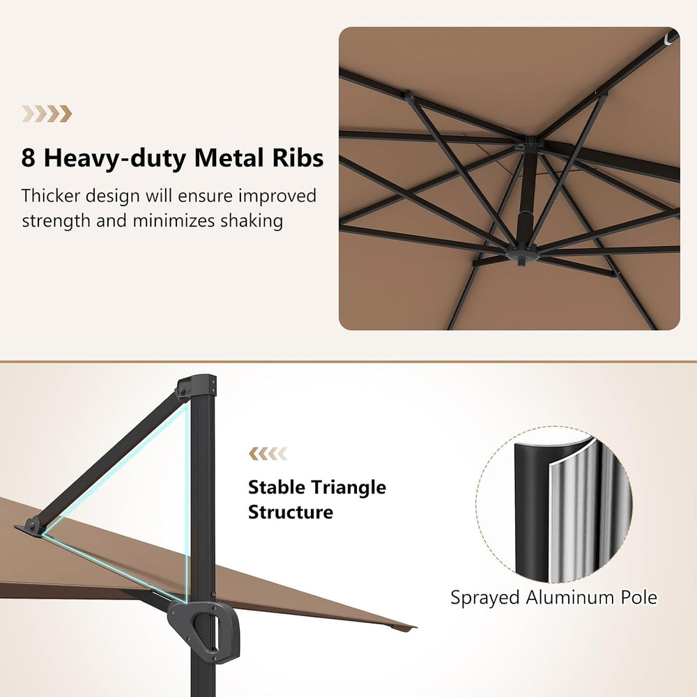 Tangkula 11 x 9 FT Patio Umbrella, Large Offset Cantilever Outdoor Umbrella w...