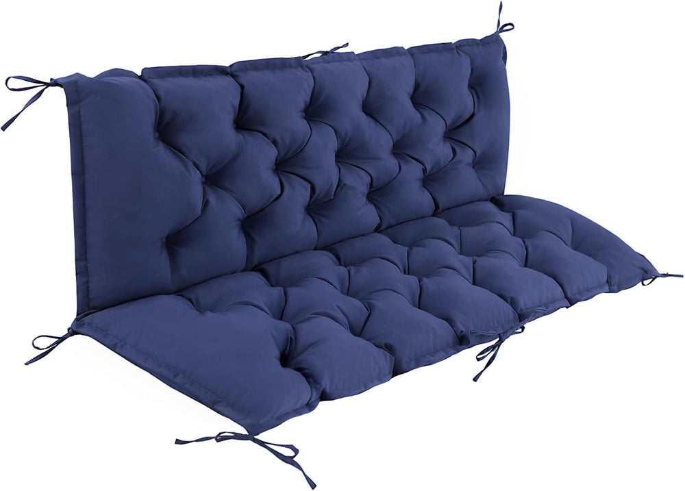 IASEAHK Porch Swing Cushions, 40×40×4 Inch, Waterproof, Navy Blue
