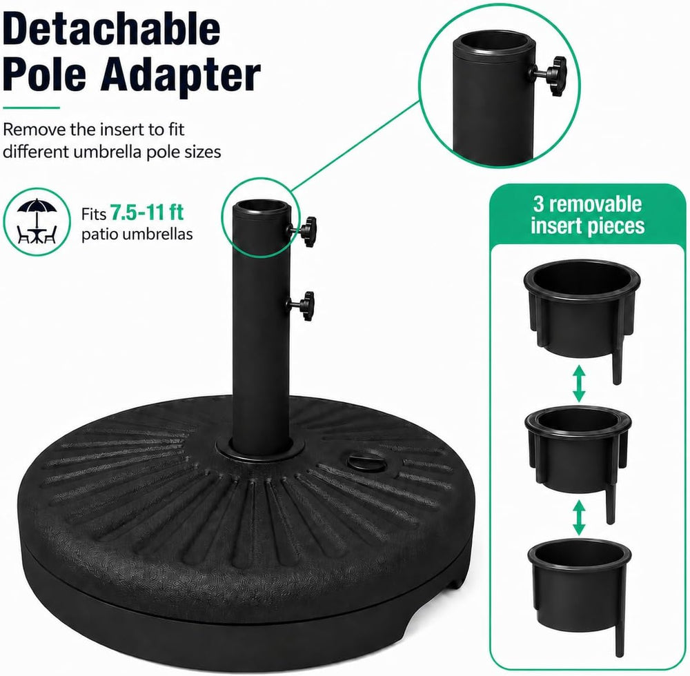 JEAREY 81.5lb Max Capacity Outdoor Patio Umbrella Base, Black