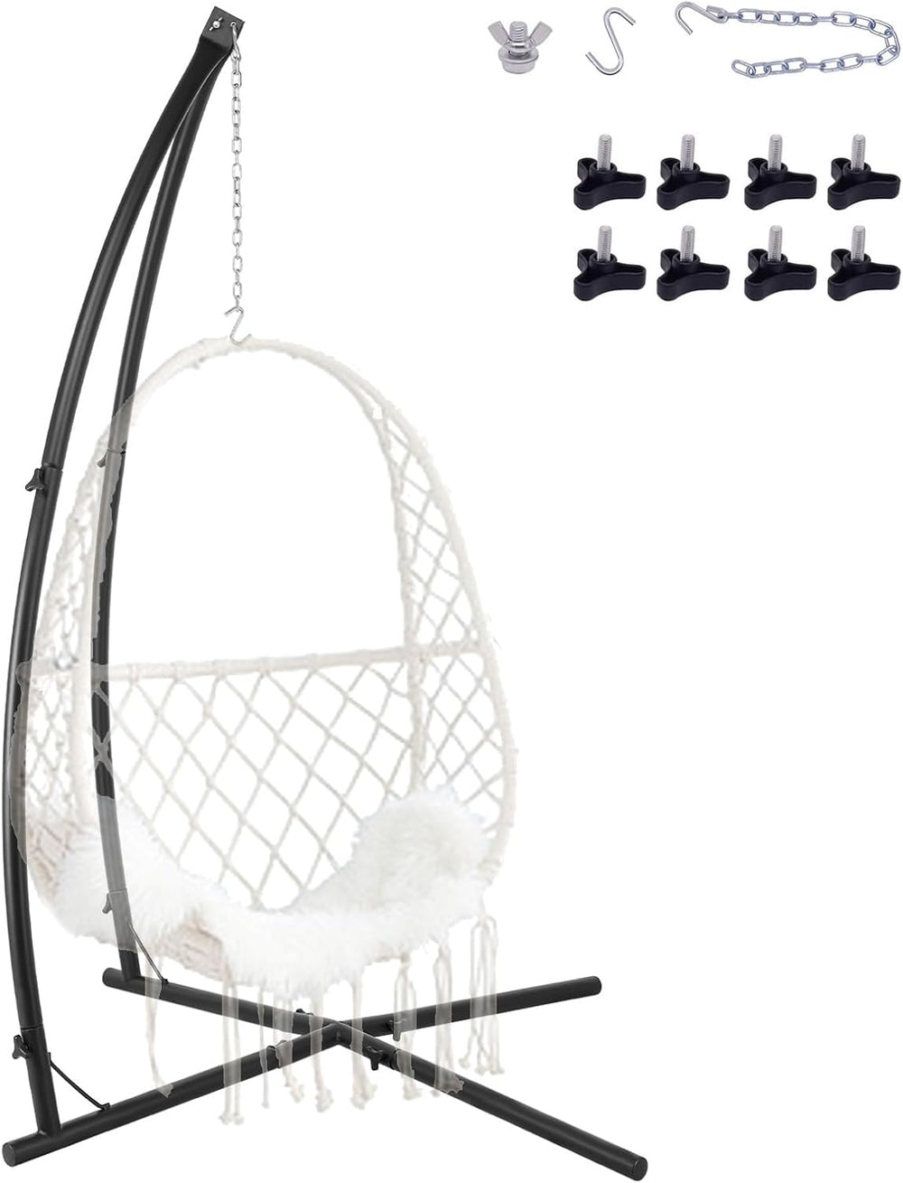 Hammock Chair Stands, Hanging Metal C-Stand for Chair,Max Load 330lb