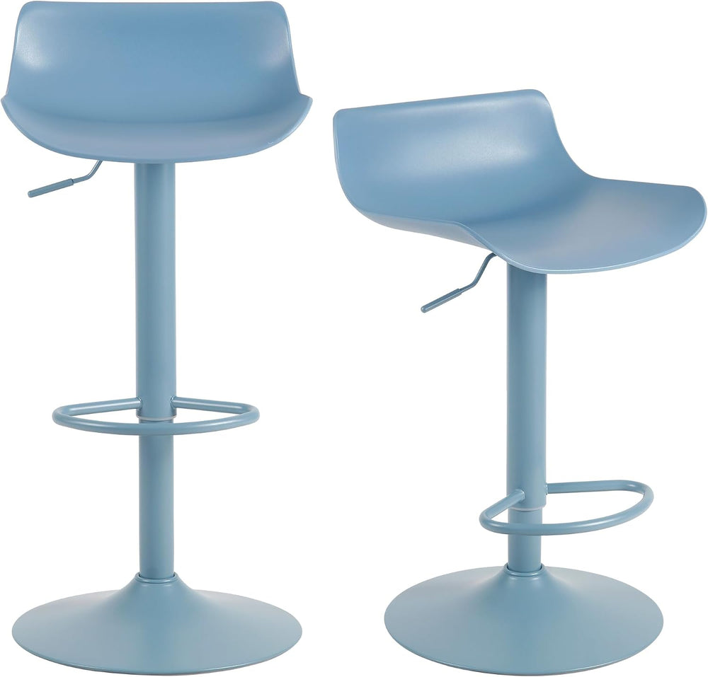 YOUNIKE Bar Stools Set of 2 Counter Height Chairs Barstools Light Blue