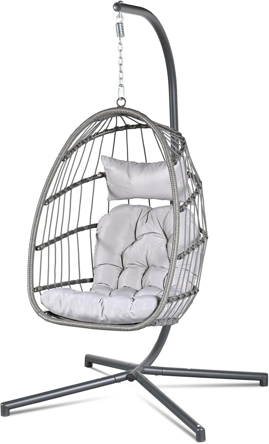 Econohome Hanging Egg Chair with Stand - Indoor/Outdoor Swing Hammock Chair w...
