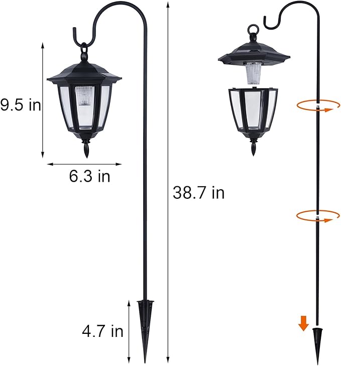 Dynaming 6 Pack Solar Hanging Lights Outdoor, Solar Powered Garden Decorative...
