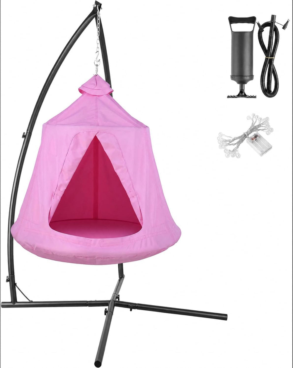 Hanging Hammock X-Stand w/Tree Tent, Swing Chair Stand w/Play Tent