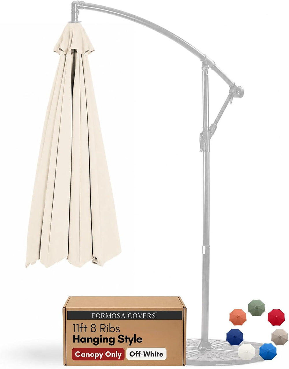 Formosa Covers Replacement Umbrella Canopy for 11ft 8 Rib Hanging Offset Cant...