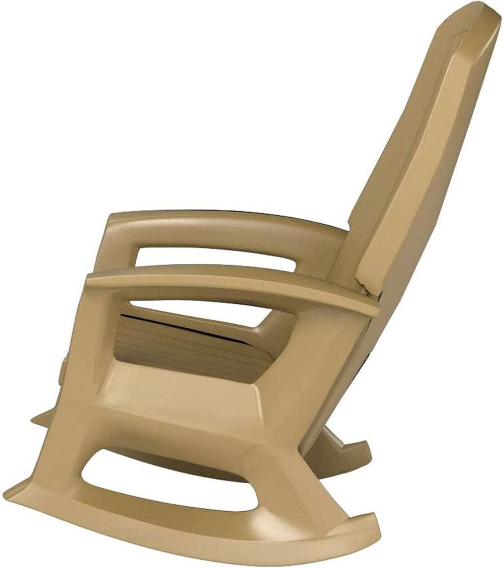 Semco Rockaway Heavy Duty All Weather Rocking Chair, Taupe, 3 Pack