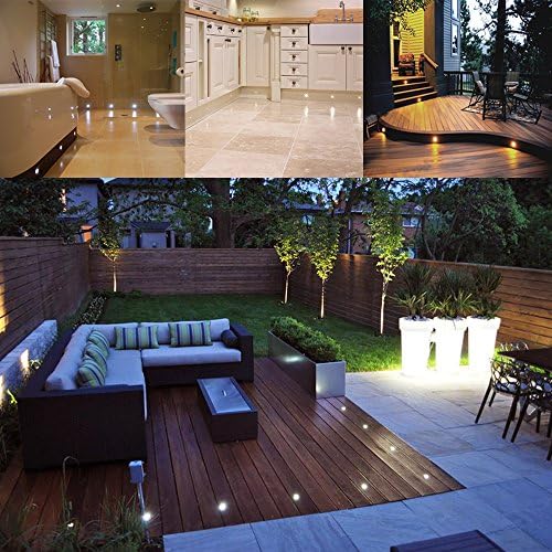 LED Deck Lights Kit 12V Low Voltage Waterproof IP67 Warm White Recessed Deck ...