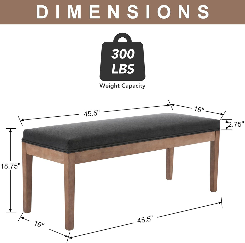 chairus Linen Upholstered Entryway Bench Dining Table Benches Farmhouse Shoe ...