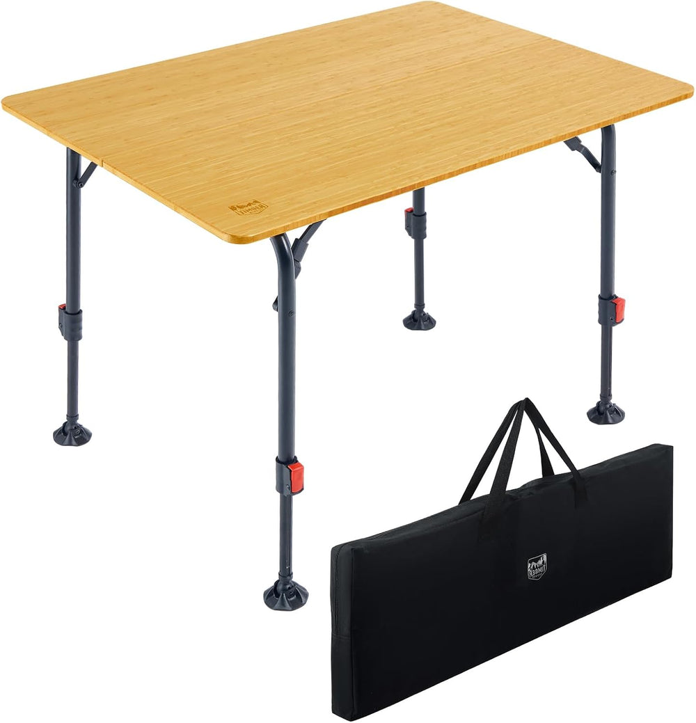 TIMBER RIDGE Bamboo Folding Camping Table, Portable RV Picnic Table