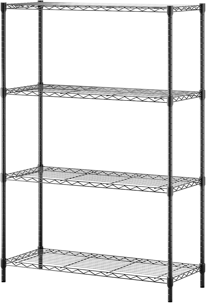 BestOffice | 4-Tier Wire Storage Shelves | 36x14x54 | Black | with Adjustable...