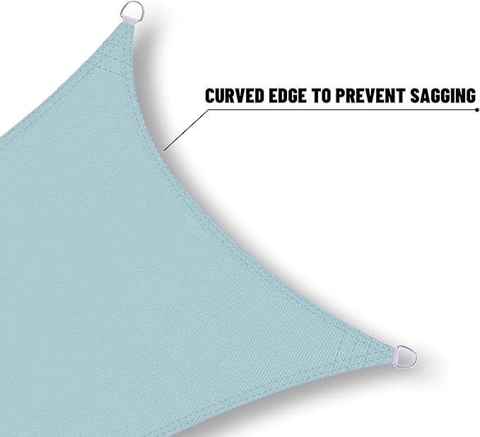 SUNNY GUARD Waterproof Sun Shade Sail 10' x 10' Sky Blue Triangle UV ...