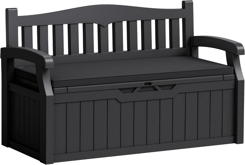 Flamaker 80 Gallon Storage Bench with Cushion, Waterproof, All-Weather
