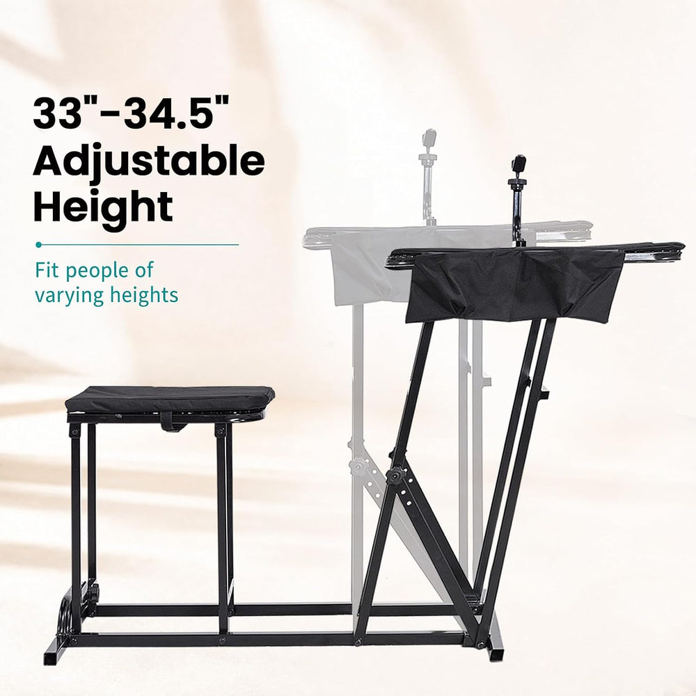 GYMAX Foldable Shooting Table Seat Set, Height Adjustable Hunting Gun Rest Ta...