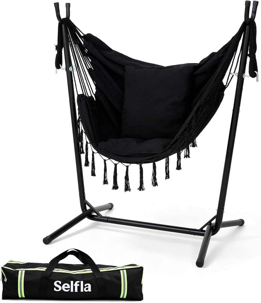 Portable Hammock Chair with Stand, Lightweight Travel Hammock Chair with Stan...