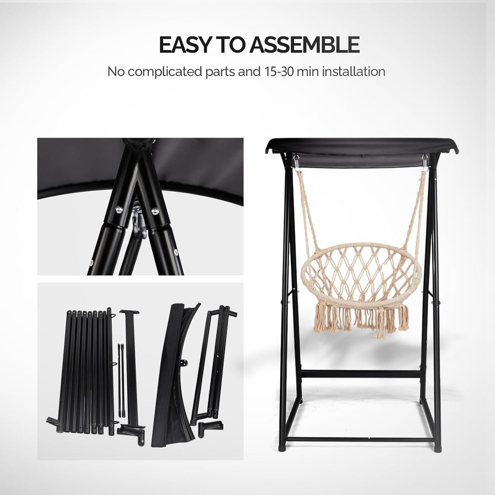 Outdoor Hammock Chair Stand, Heavy Duty A-Frame Metal with Powder-Coated Fini...