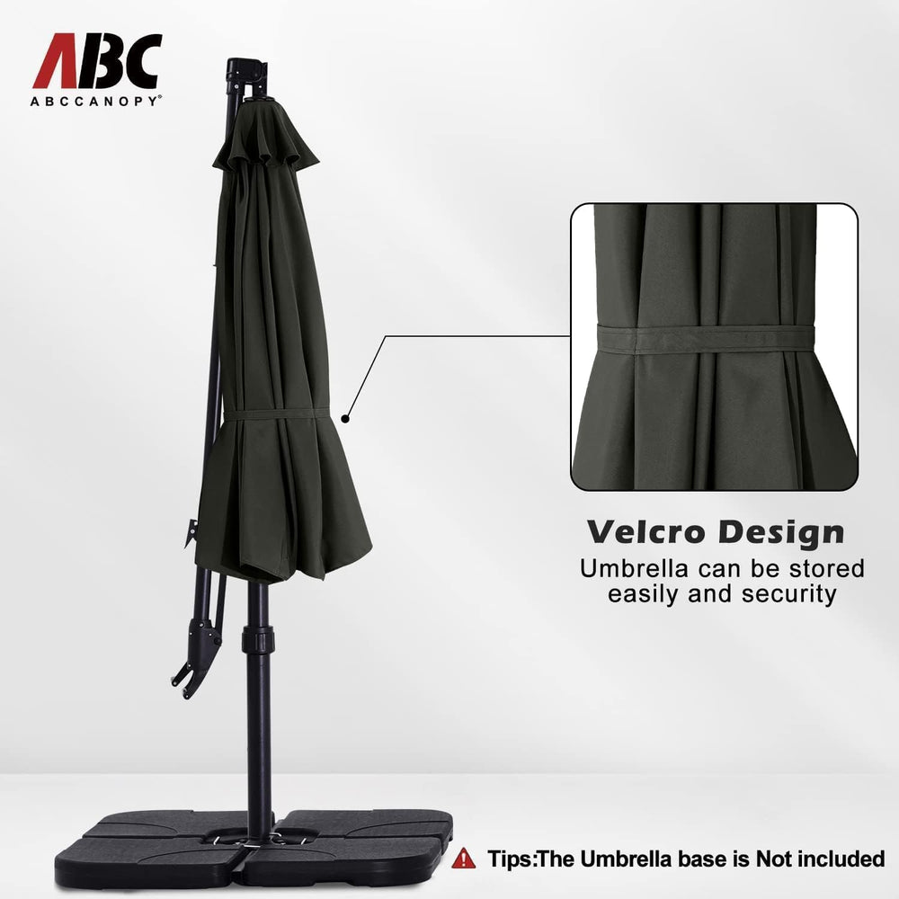 ABCCANOPY 10FT Cantilever Offset Hanging Patio Umbrella