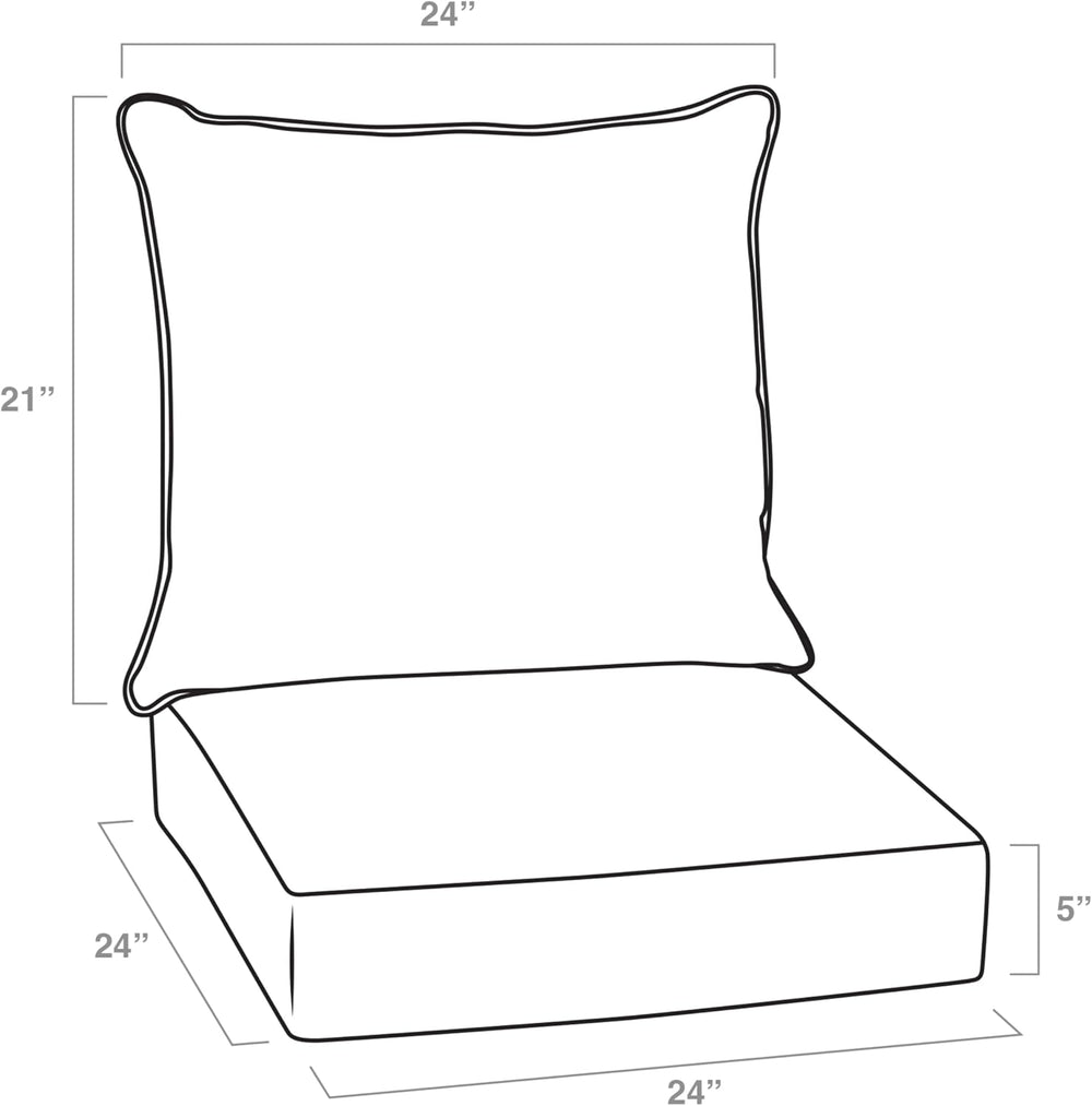 Arden Outdoor Deep Seat Cushion Set, Foam, 4-Pack, 24x24, Clark Blue