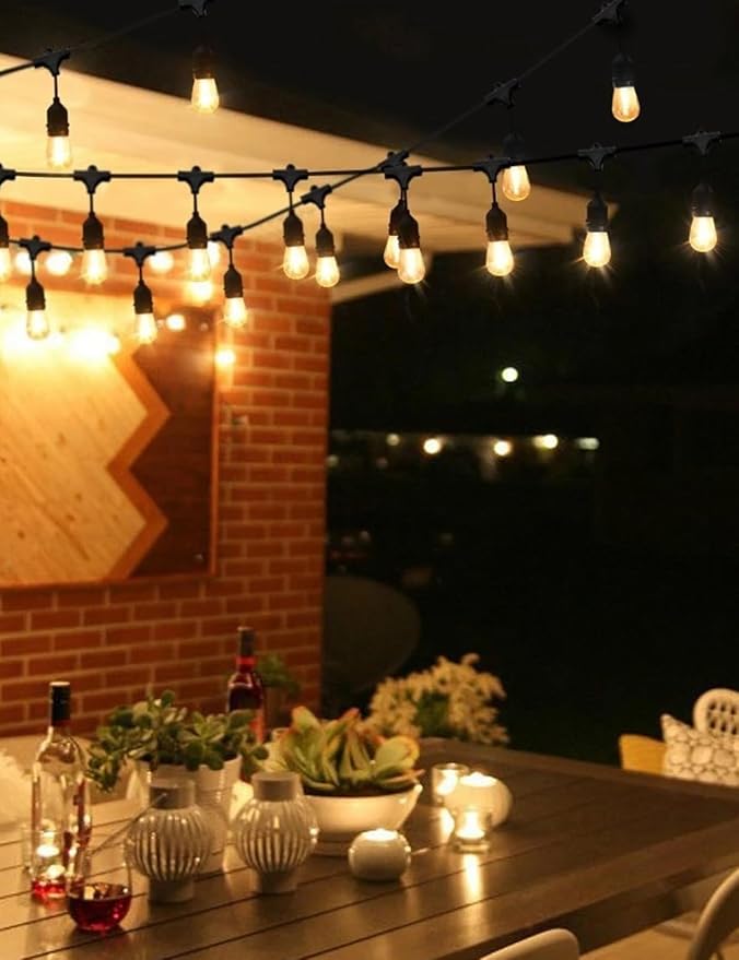 Svater Outdoor String Lights 200 FT, E26 Socket, 64pc S14 Shatterpoof Bulbs, ...