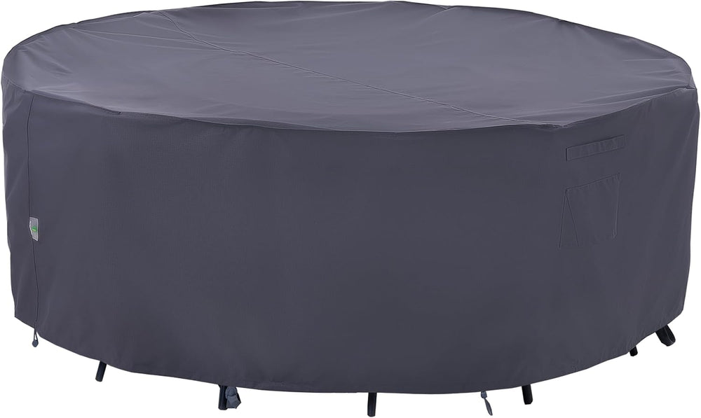 Round Patio Furniture Covers, Grey, 84" Dia x 27.5" H