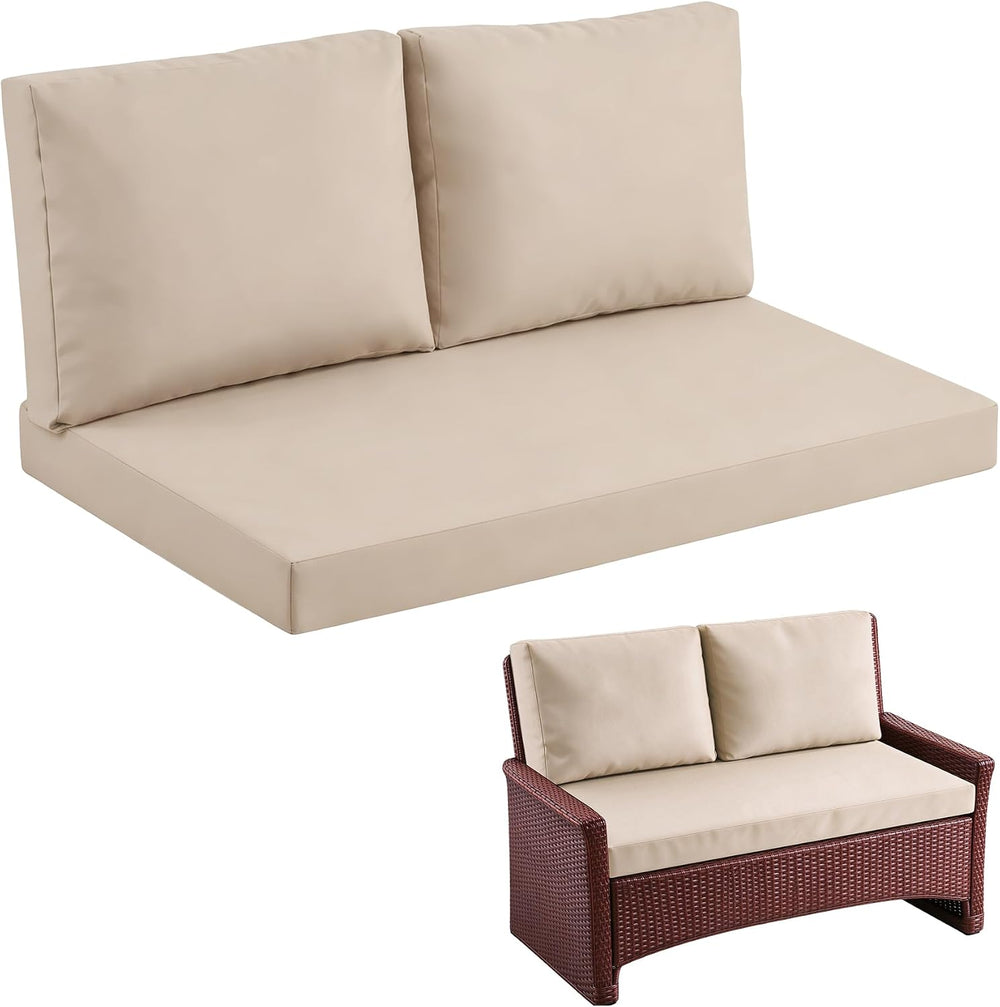 Outdoor Loveseat Cushion Set, 46" x 26" Patio Loveseat Cushions, Wa...