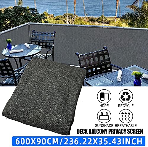 3'x20'Balcony Privacy Screen Cover Fence Cover UV Protection Weatherp...