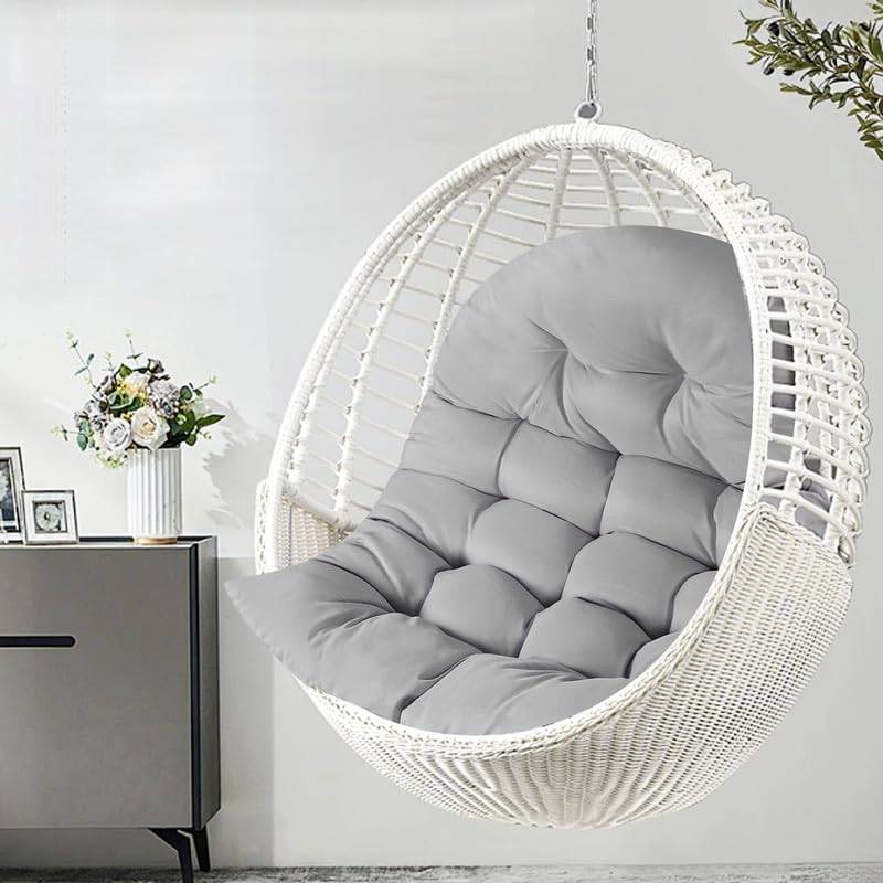 Thicken Egg Chair Cushion Replacement, Outdoor Hammock Swing Cushions with Ti...