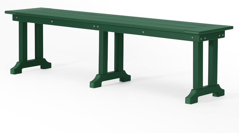 WestinTrends Malibu 65" Outdoor Dining Bench, All Weather Resistant Poly...
