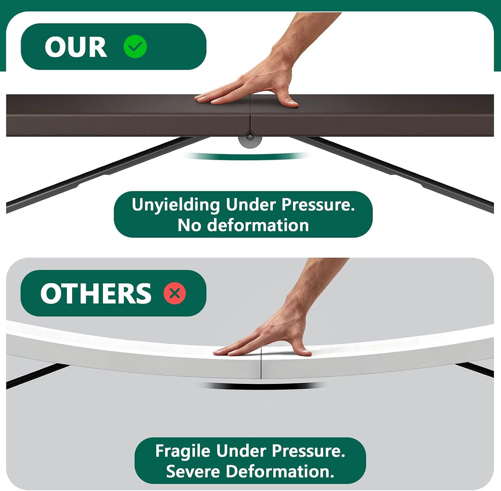 Folding Table 2 Pack, 6FT Heavy Duty Plastic Table with Handle, Foldable&...
