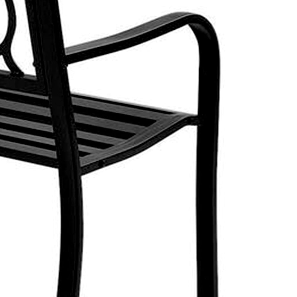 Four Seasons Courtyard Welcome Outdoor Park Bench Powder Coated Steel Frame F...