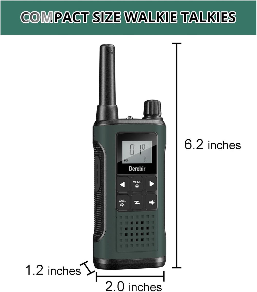Walkie Talkies for Adults Rechargeable-2 Pack (Khaki & Dark Green)