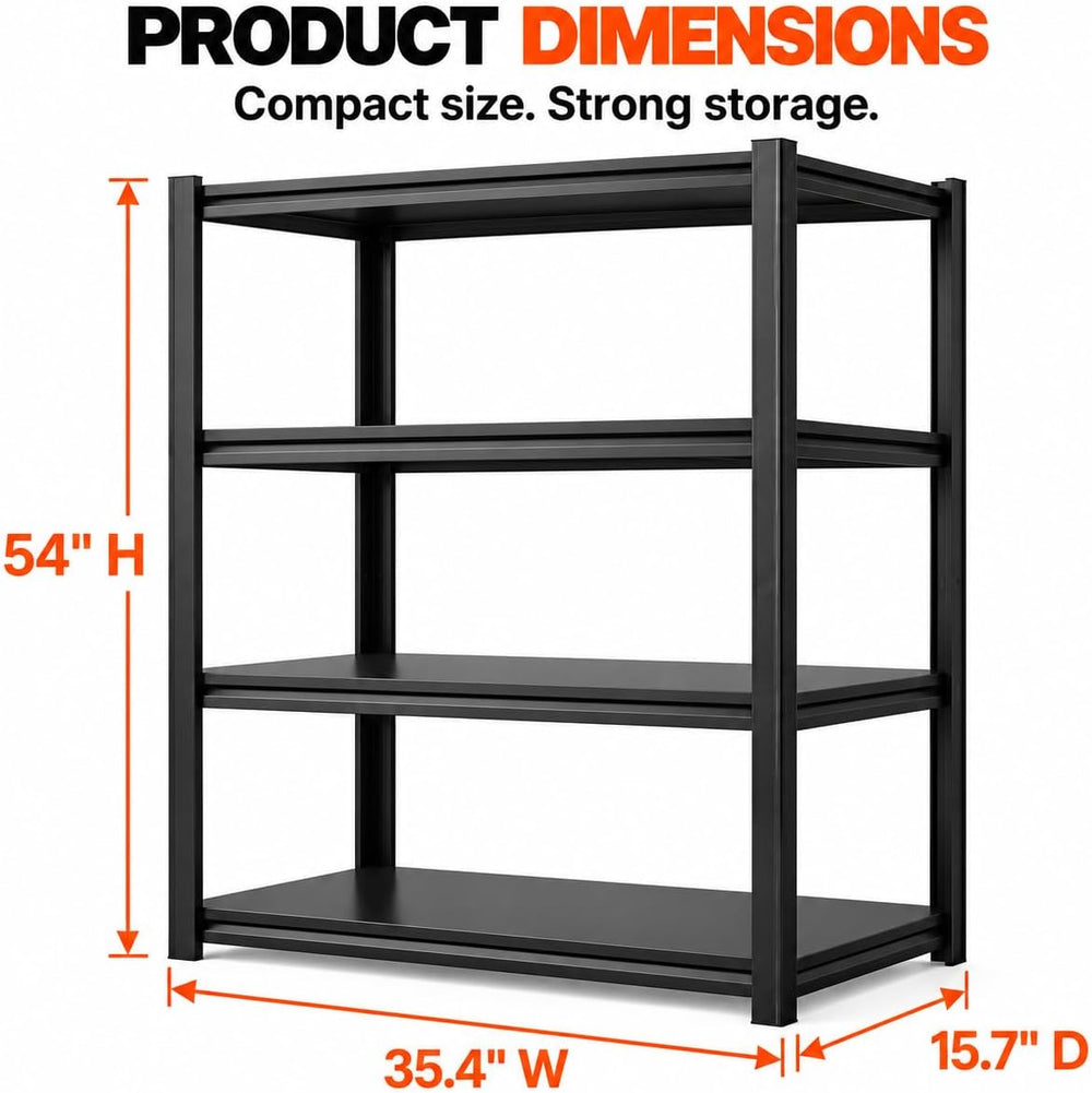Garage Shelving Adjustable Metal Storage Shelves with Anti‑Tip Safety Kit