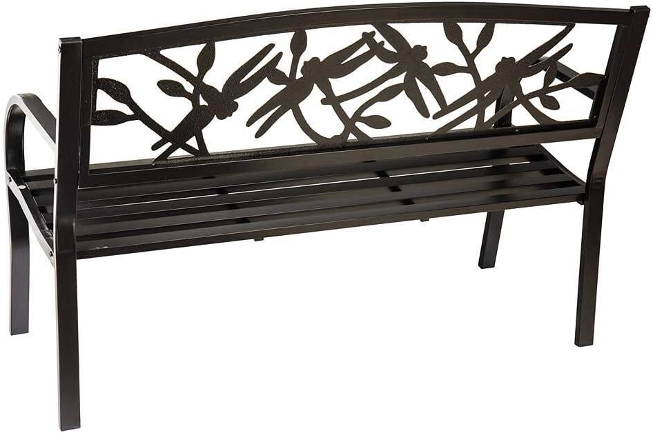Plow & Hearth Evergreen Garden Weatherproof Dragonfly Outdoor Bench | Hol...